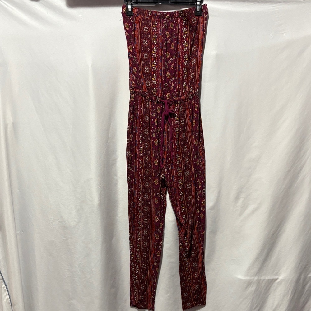 Elegant Floral Maroon Jumpsuit